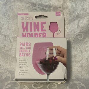 Sipski Wine Holder Pink Self-Care Essentials Bathtub Relax Gift